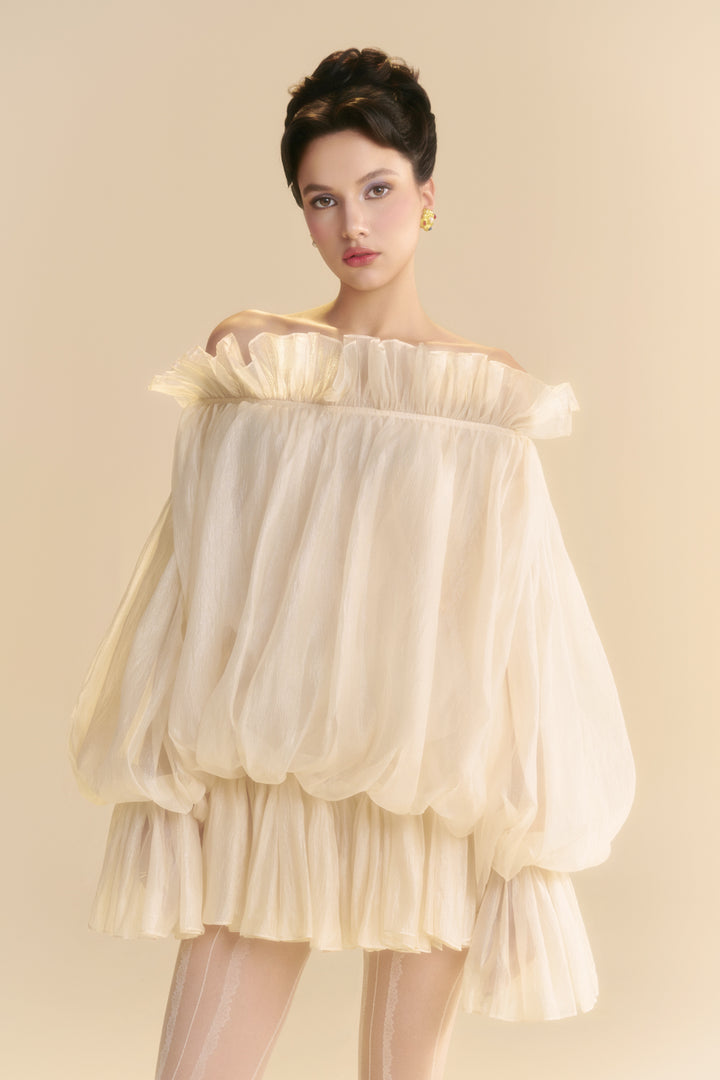 Orlisse Blouson Ruffle Mini Dress - MEAN BLVD