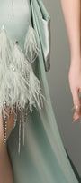 Effortless Halter Silk Crystal-Embellished Mini Dress With Oversized Bow Back 6