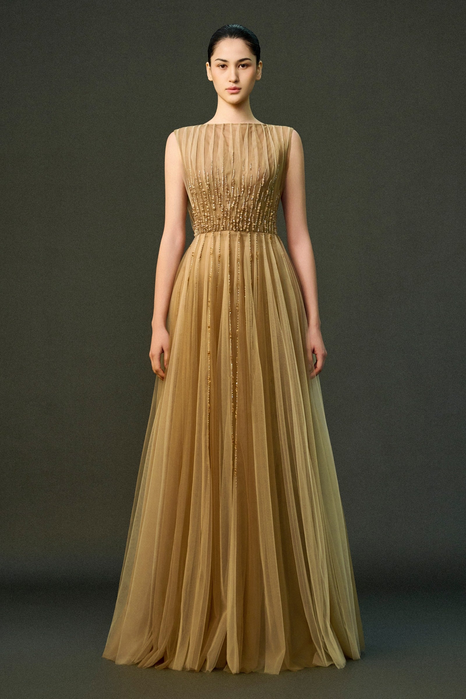 Noura Pleated Maxi Dress