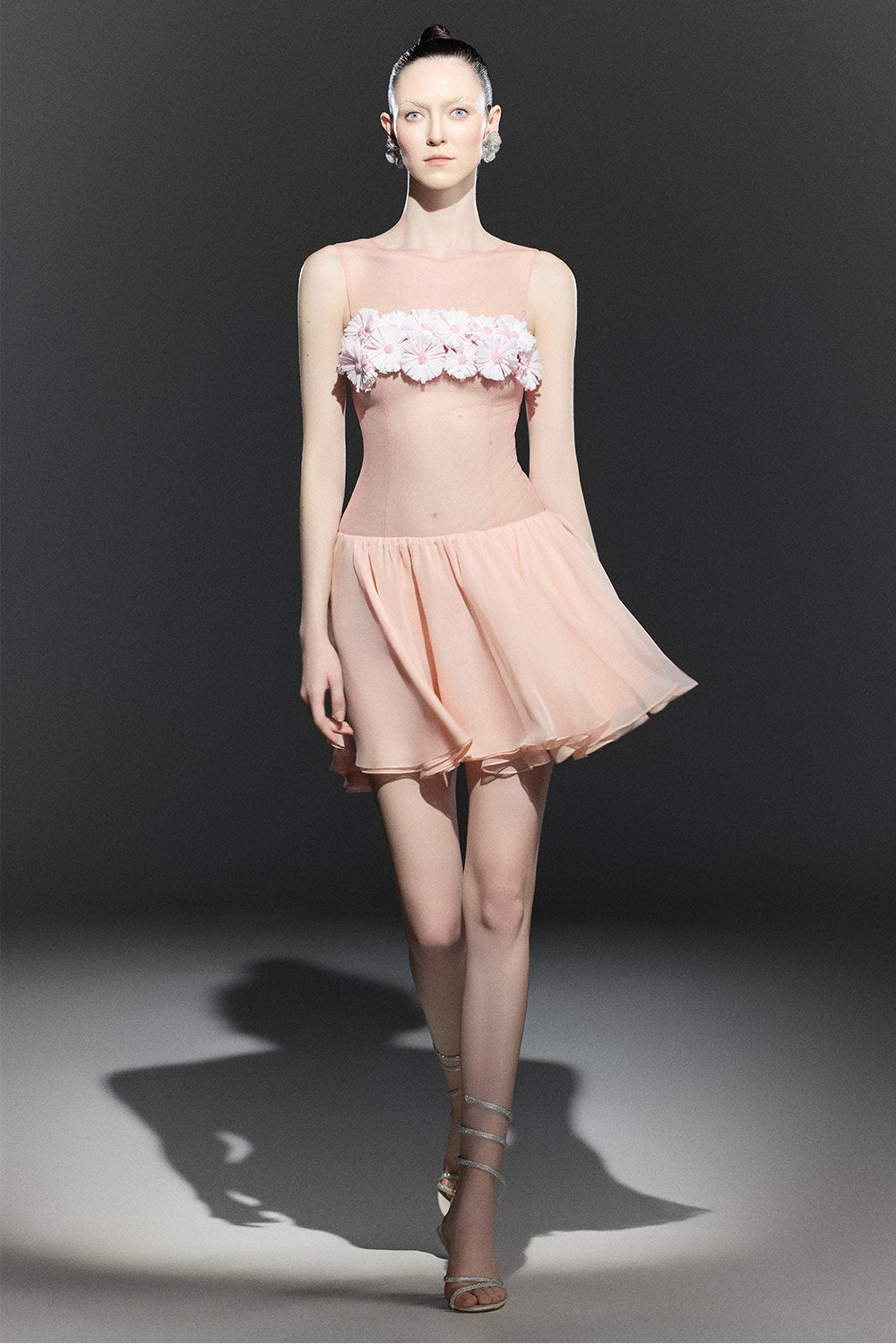 Poppy A-line See-Through Chiffon Mini Dress