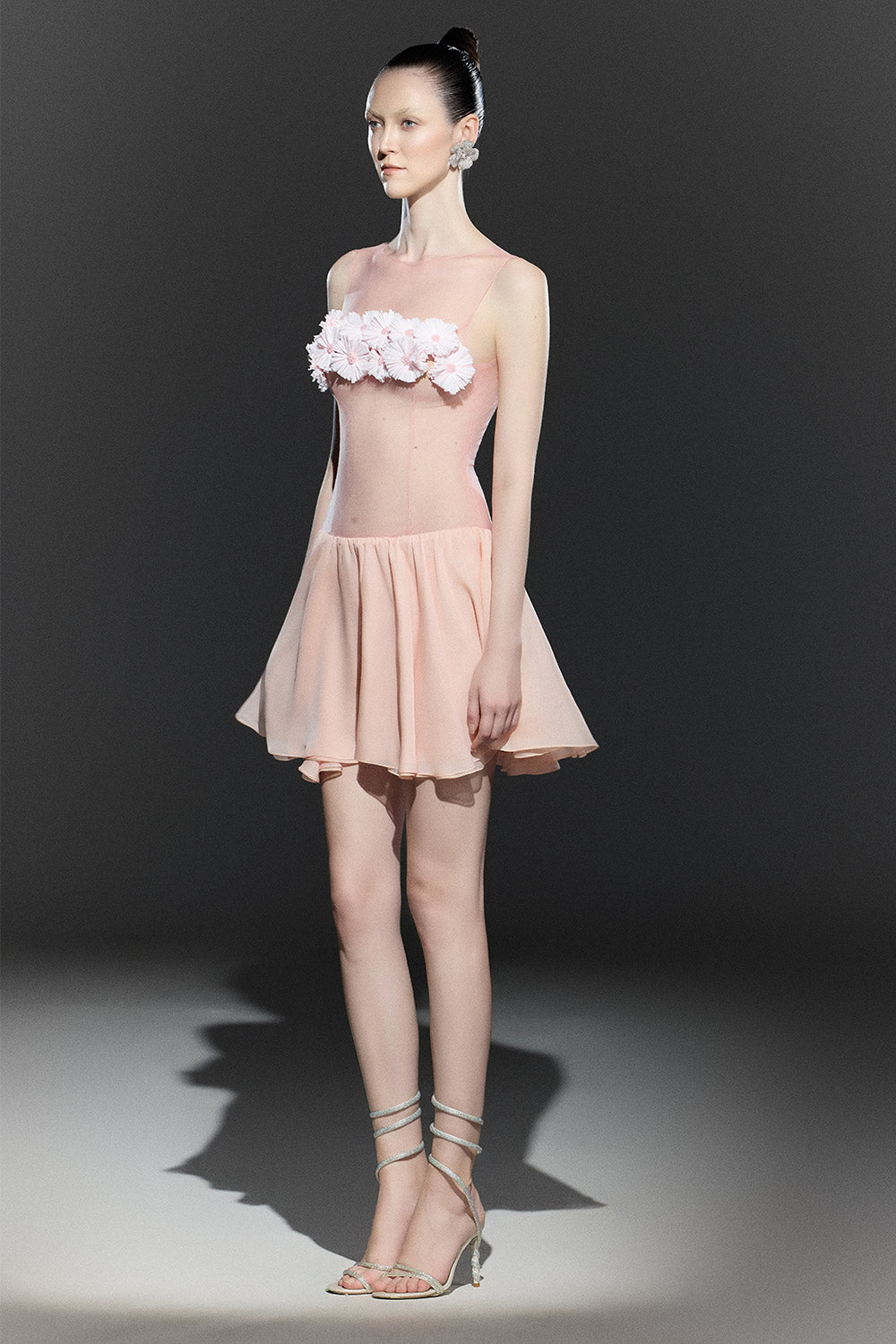 Poppy A-line See-Through Chiffon Mini Dress
