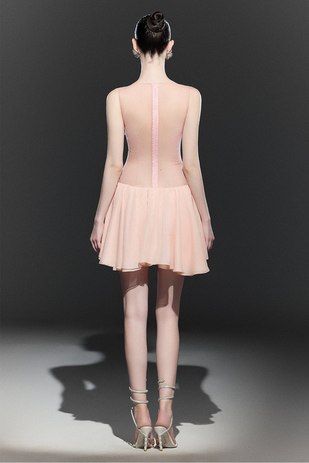 Poppy A-line See-Through Chiffon Mini Dress