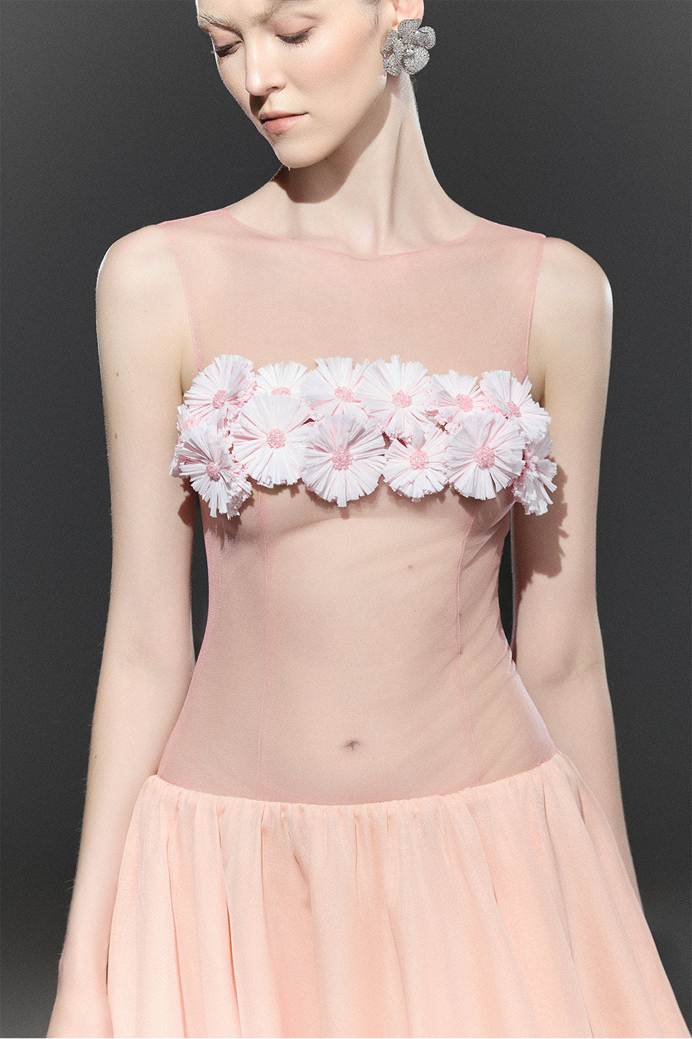 Poppy A-line See-Through Chiffon Mini Dress