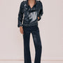 Alaia Straight V-Neck Leather Jacket
