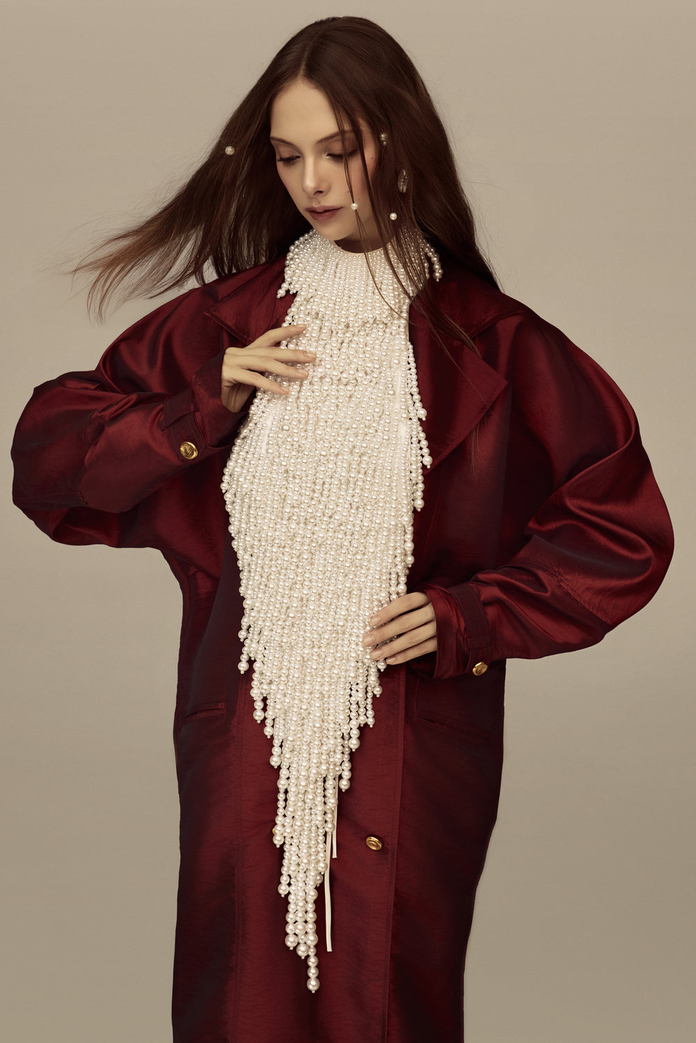 Sanctum V-Neck Button Trench Coat