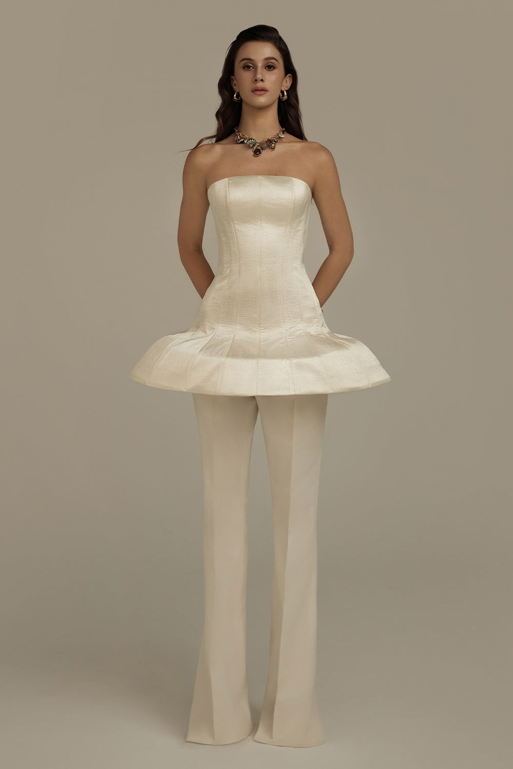 Lunaria Straight Boot Cut Polycotton Pants