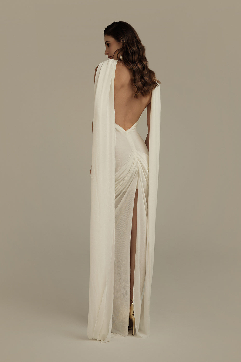 Elara Sarong Extended Flap Jersey Maxi Dress