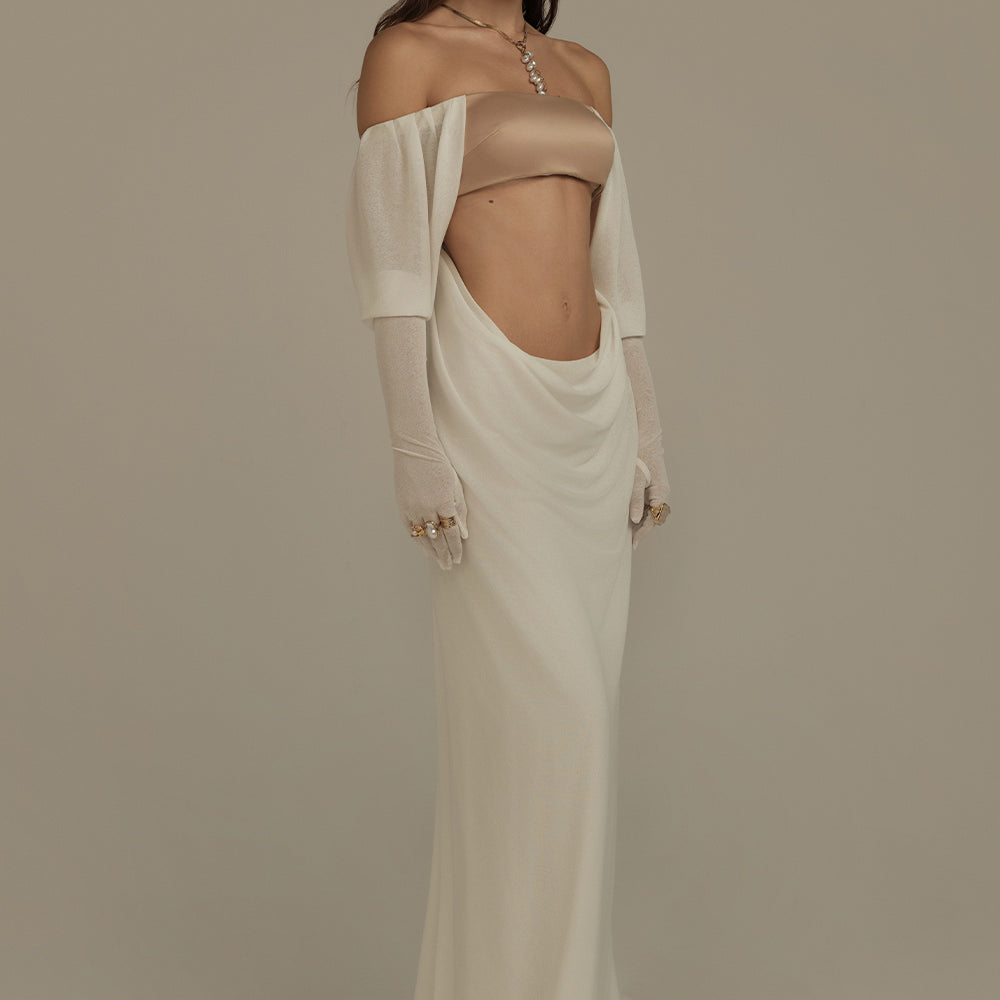 Everwyn Sheath Cut-Out Jersey Maxi Dress