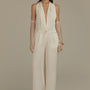Velora Straight Backless Crepe Maxi Jumpsuit