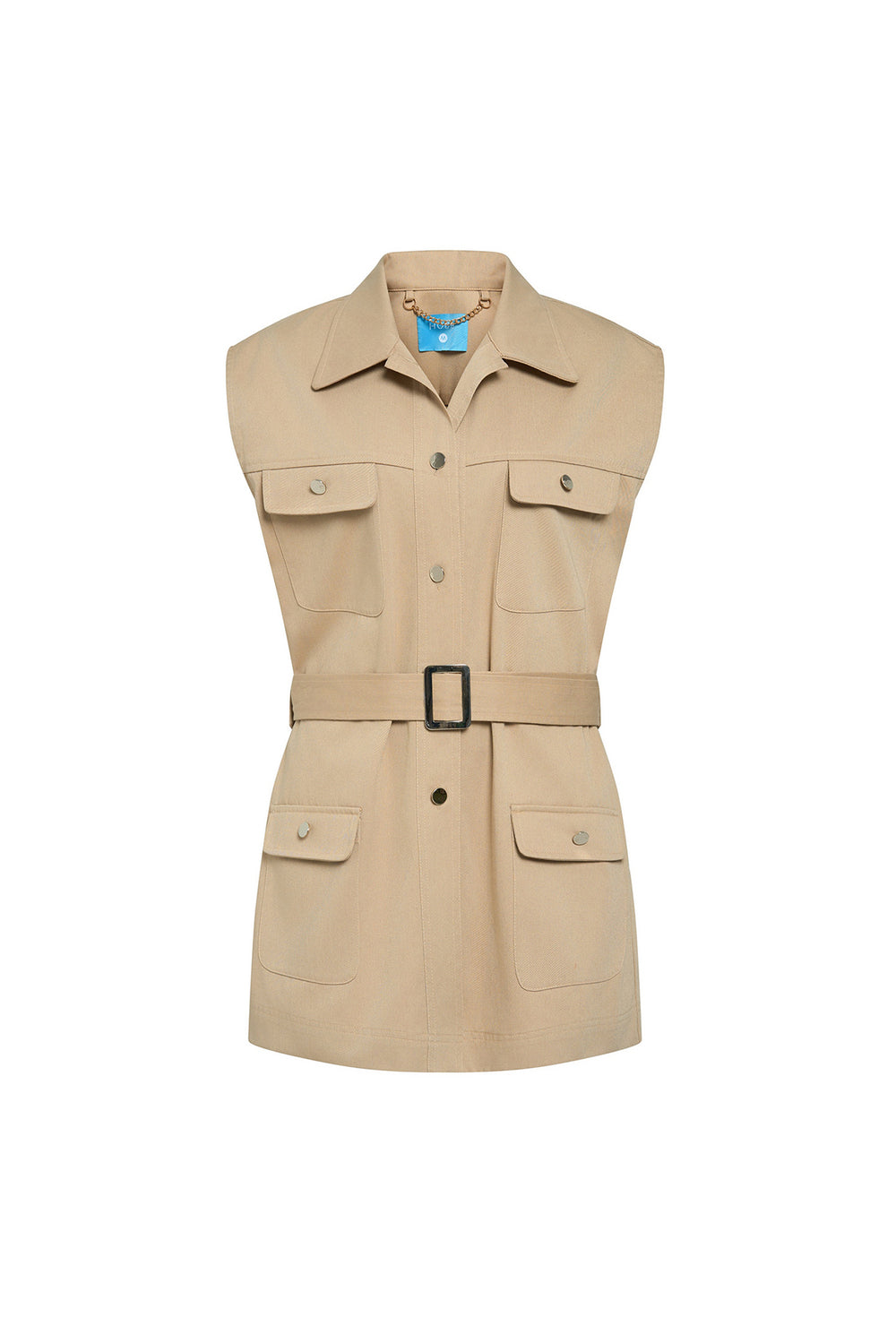 Marja Straight Flap Pocket Khaki Jacket