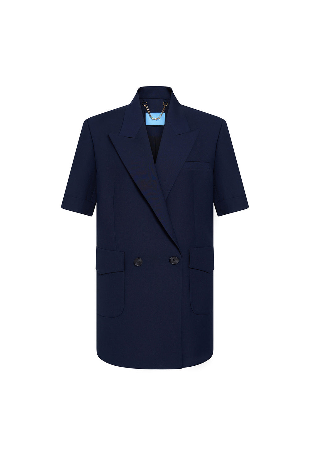 Sloane Straight Double Breasted Twill Blazer