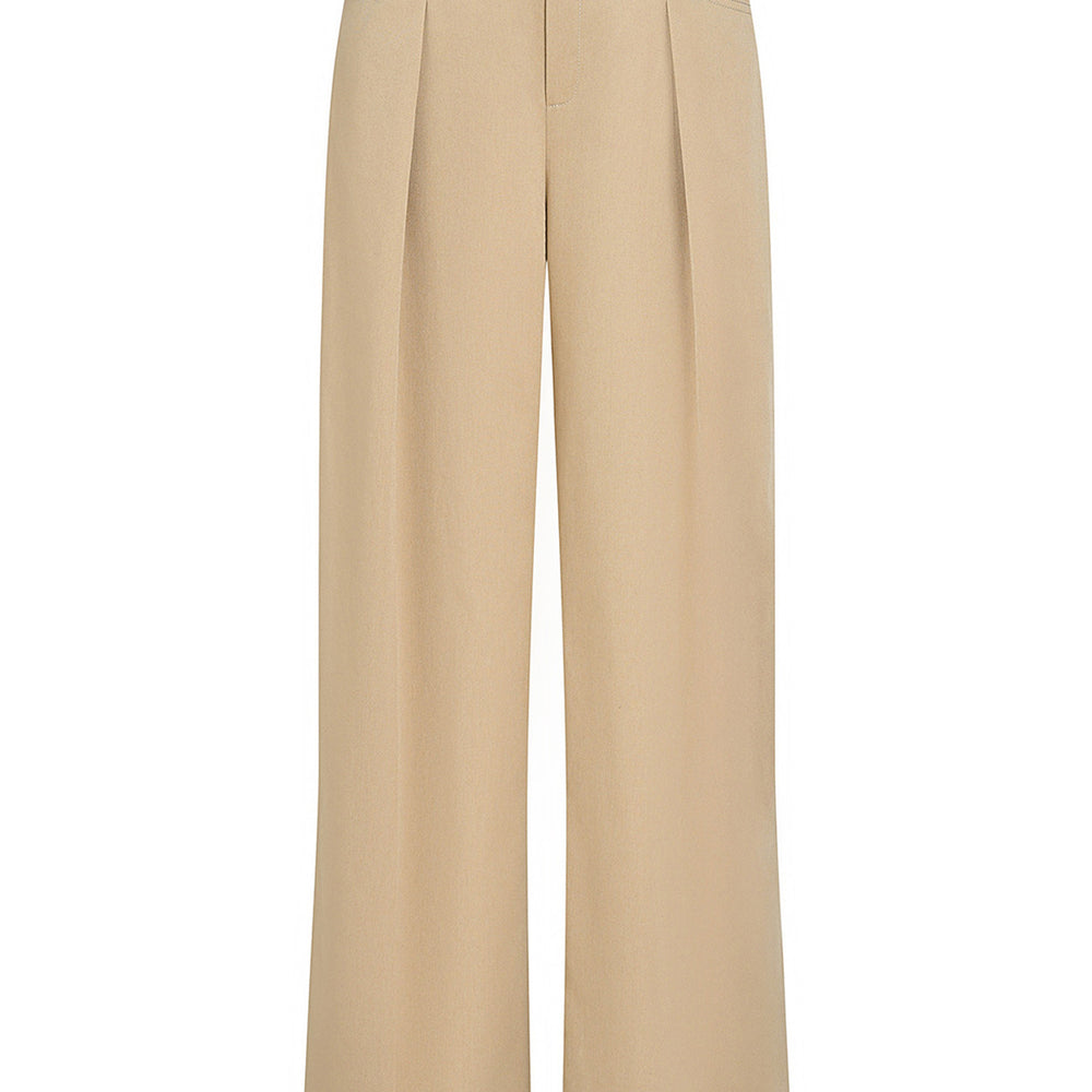 Darlin Straight Pleated Khaki Ankle Length Pants