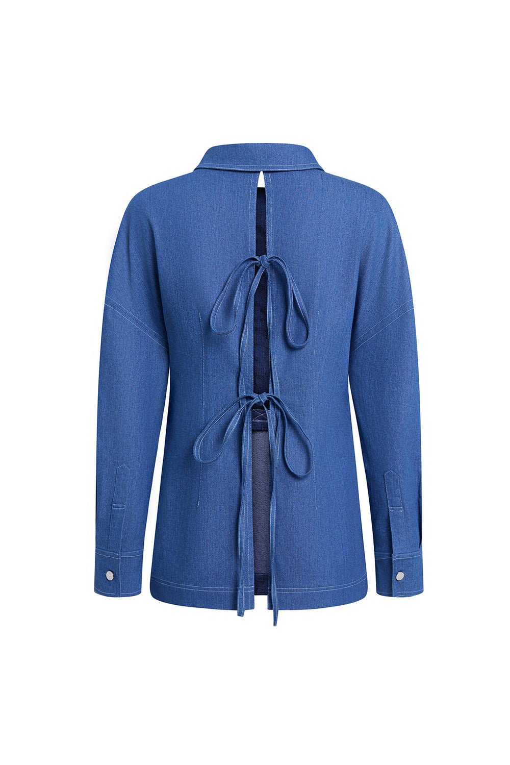 Vey Straight Collared Neck Denim Shirt