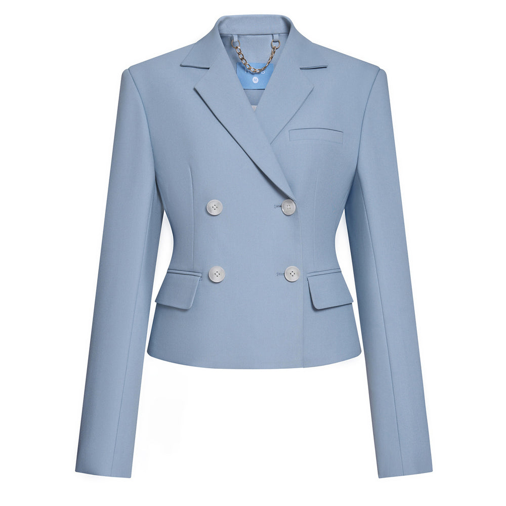 Joe Cropped Double Breasted Twill Jacket