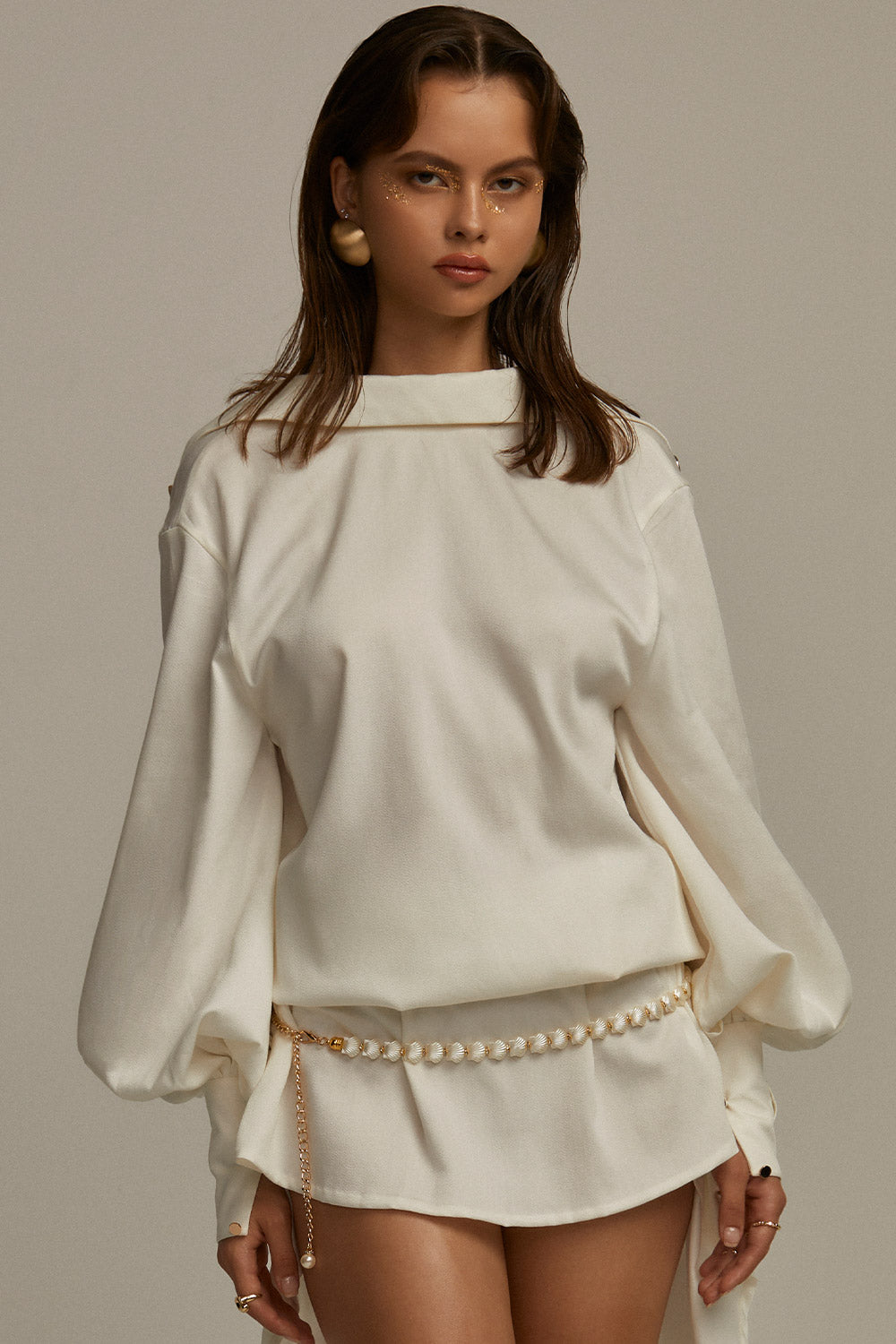 Mael Blouson Cuff Sleeved Cotton Top