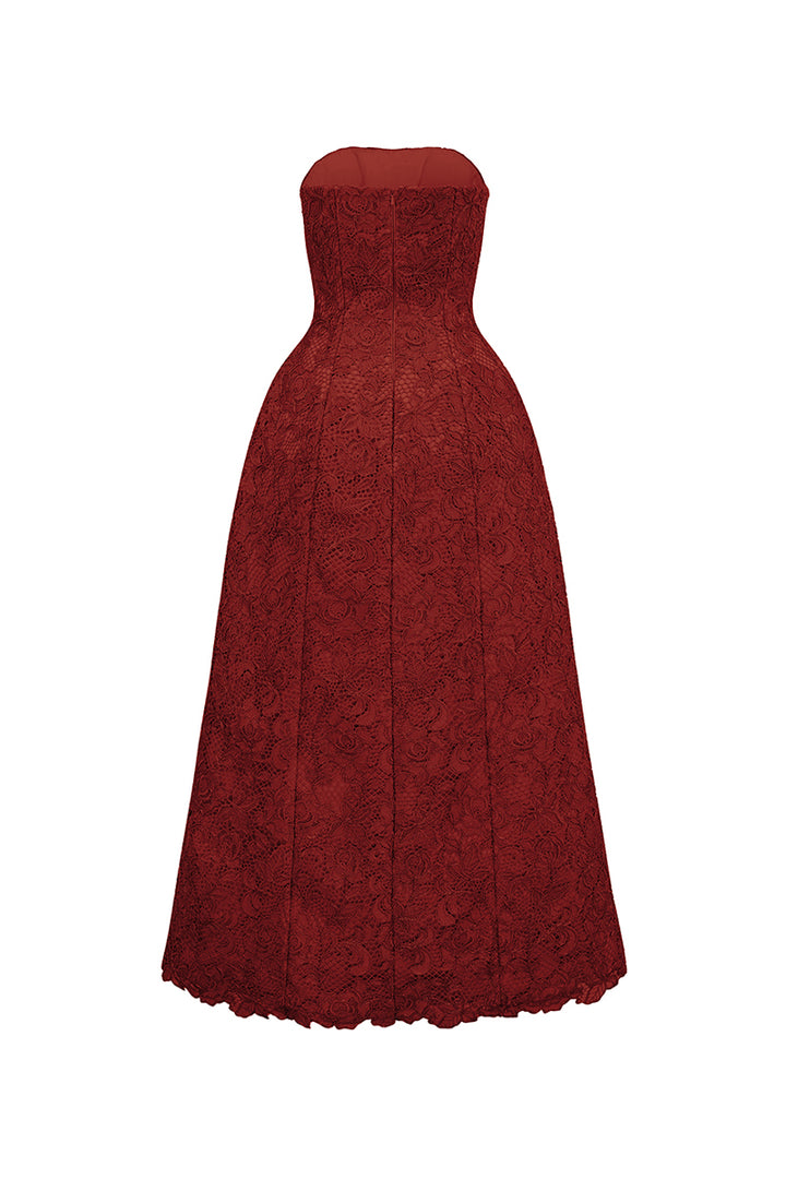 Paulina Straight Across Lace Maxi Dress - MEAN BLVD