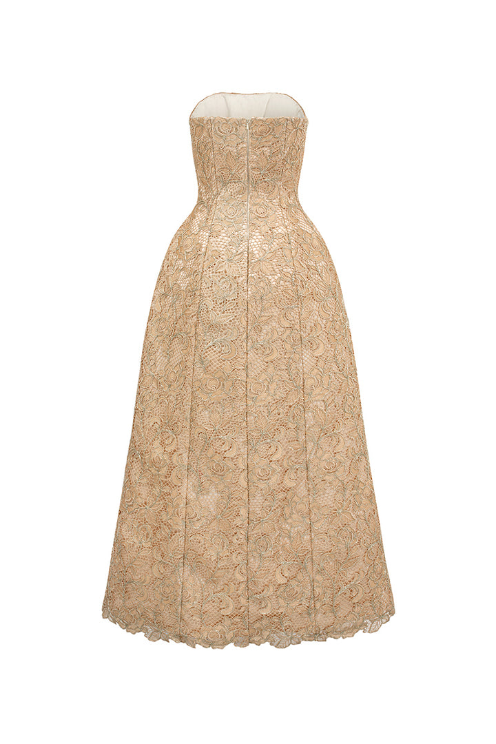 Paulina Straight Across Lace Maxi Dress - MEAN BLVD