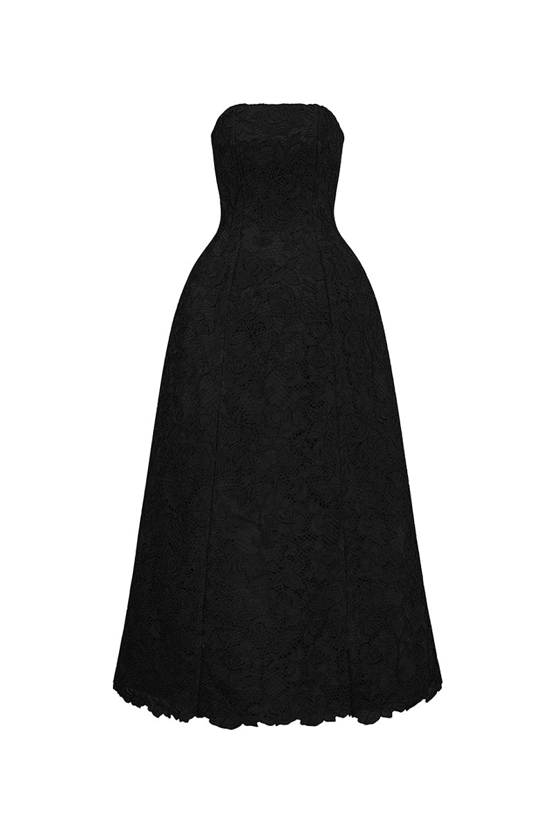 paulina maxi dress Women's Paulina Straight Across Lace Maxi Dress XS/S/M/L/XL/XXL/Customize  Tan/Black/Aurora Red MEAN BLVD