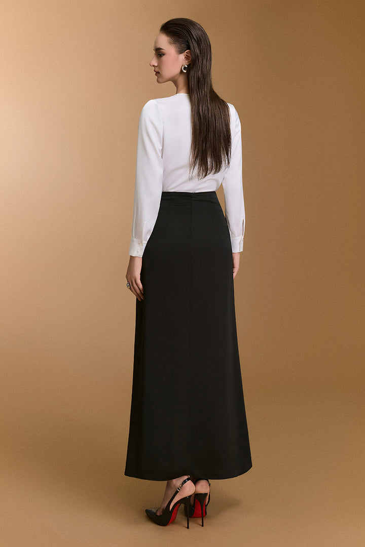 Paxton A-line Synthetic Silk Skirt - MEAN BLVD