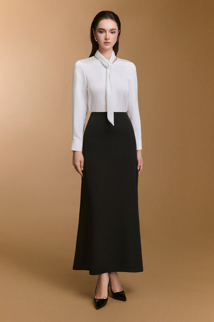 Paxton A-line Synthetic Silk Skirt - MEAN BLVD