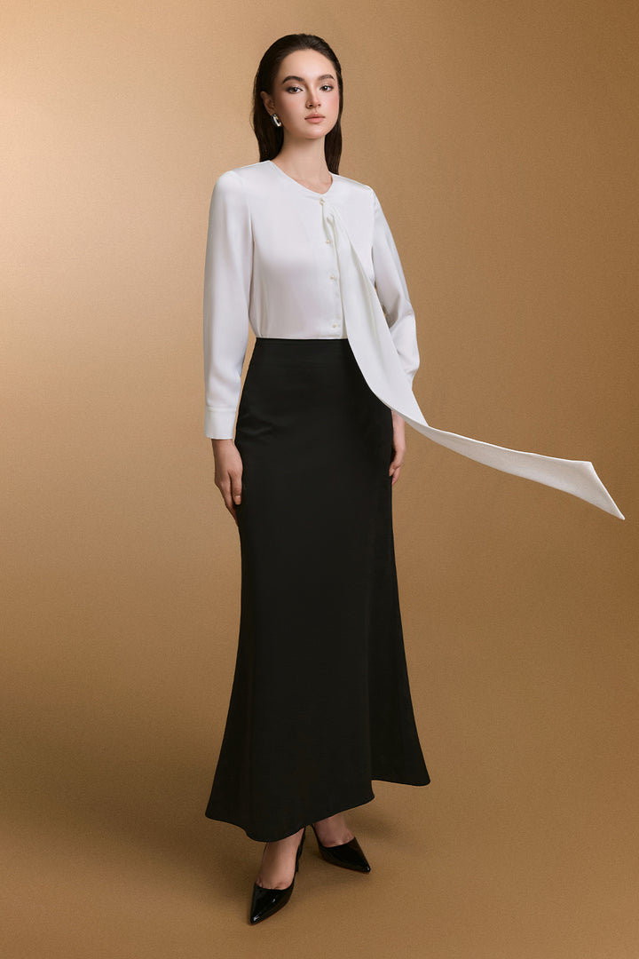 Paxton A-line Synthetic Silk Skirt - MEAN BLVD