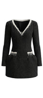 Pearlray V-Neck Mini Dress - MEAN BLVD