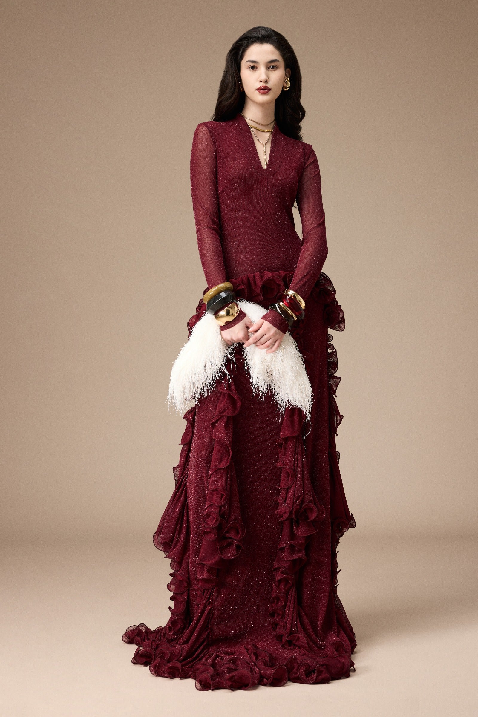 Pelican Ruffle Maxi Dress - MEAN BLVD