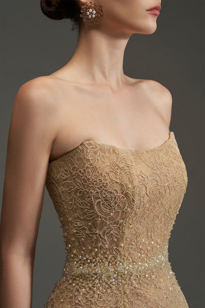 Penelope Straight Across Neck Lace Mini Dress - MEAN BLVD