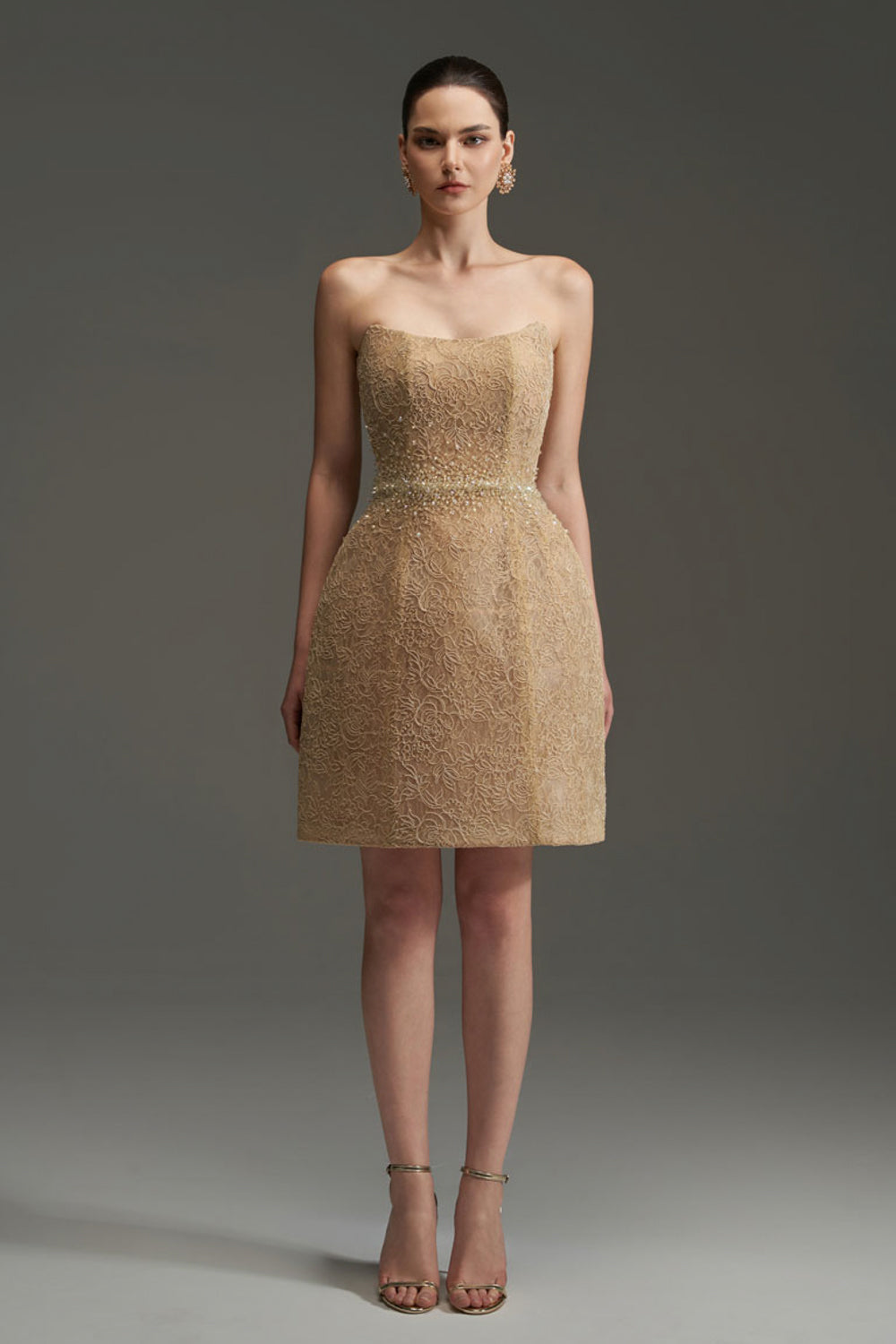 Penelope Straight Across Neck Lace Mini Dress - MEAN BLVD