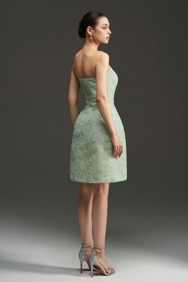 Penelope Straight Across Neck Lace Mini Dress - MEAN BLVD