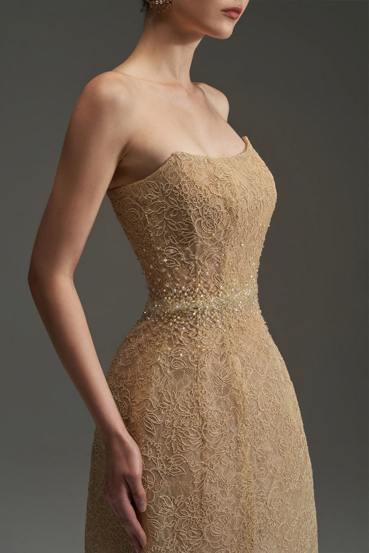 Penelope Straight Across Neck Lace Mini Dress - MEAN BLVD