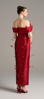Peony Off Shoulder 3D Petal Detail Maxi Dress 2