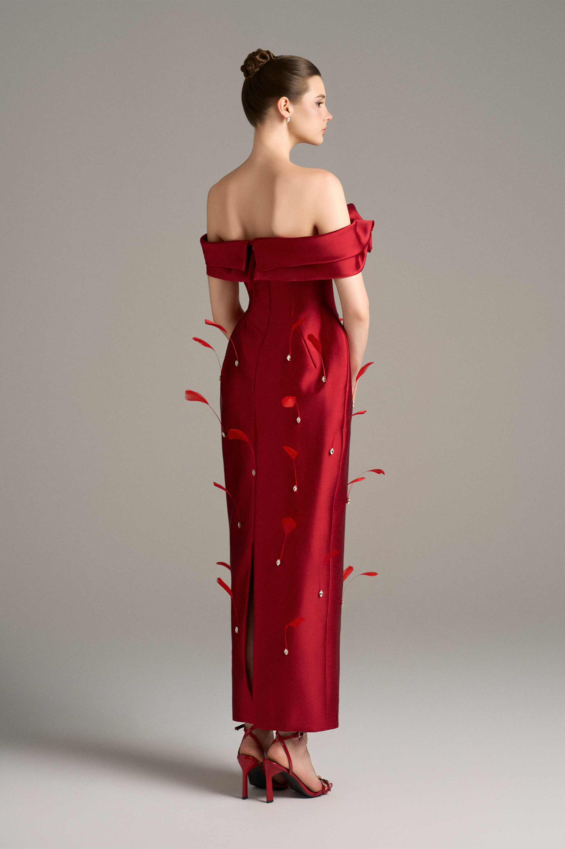 Peony Off Shoulder 3D Petal Detail Maxi Dress 2