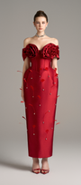 Peony Off Shoulder 3D Petal Detail Maxi Dress 4