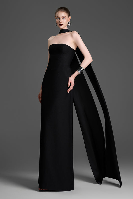 Petra Straight Across Synthetic Silk Maxi Dress - MEAN BLVD