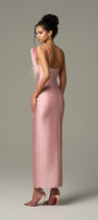 Seeshell Plume Feather & Crystal Embellished Maxi Dress With Draped Bust Cup 2