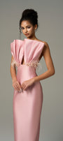 Seeshell Plume Feather & Crystal Embellished Maxi Dress With Draped Bust Cup 4