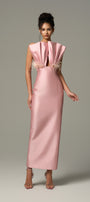 Seeshell Plume Feather & Crystal Embellished Maxi Dress With Draped Bust Cup 6