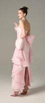 Ornate Pleated Gown with Handcrafted Flowers 2
