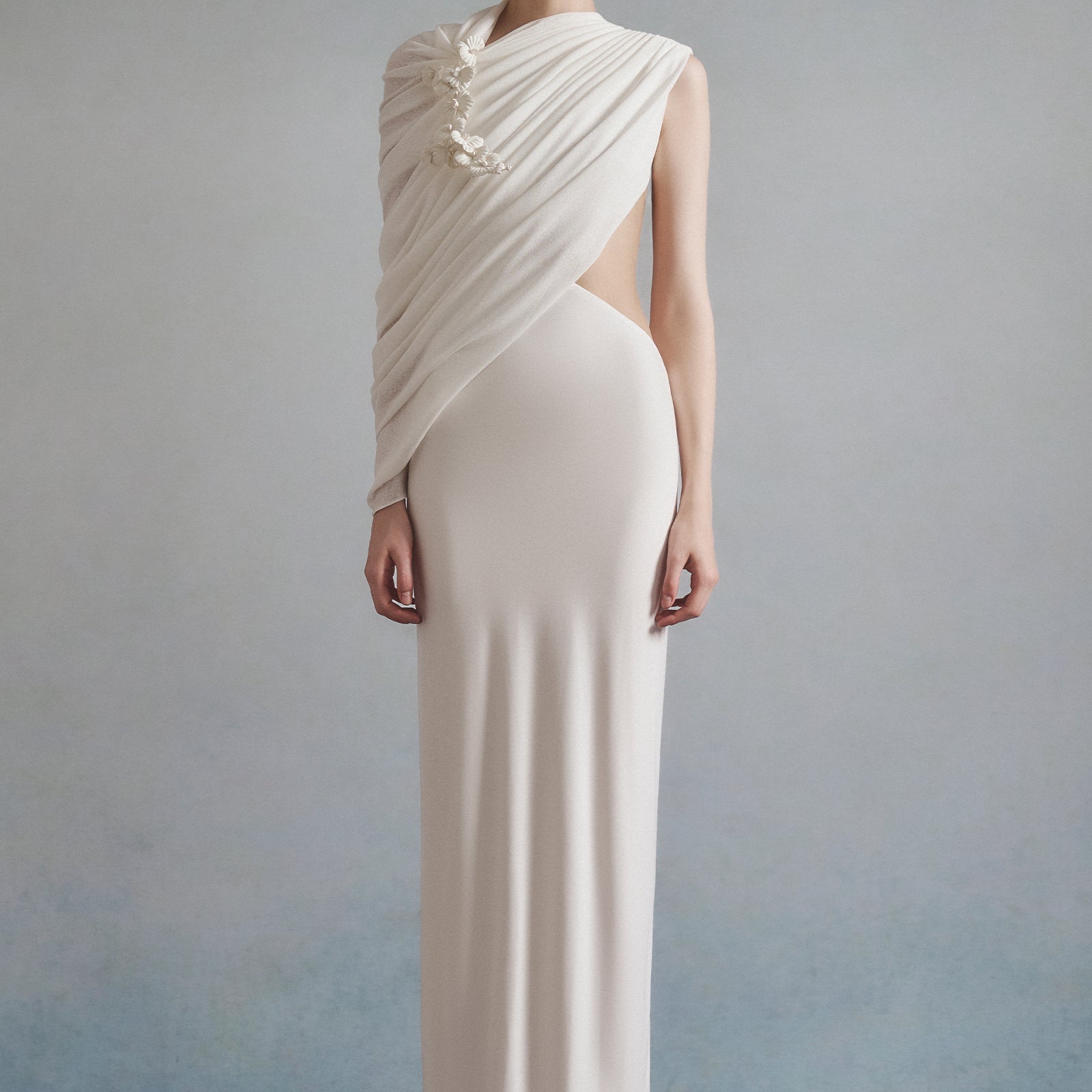 Poise Asymmetric Neck Maxi Dress - MEAN BLVD