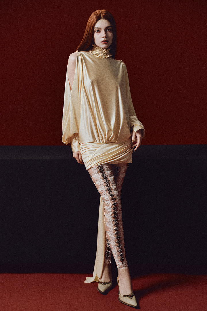 Portia Blouson Ruffle Mini Dress - MEAN BLVD