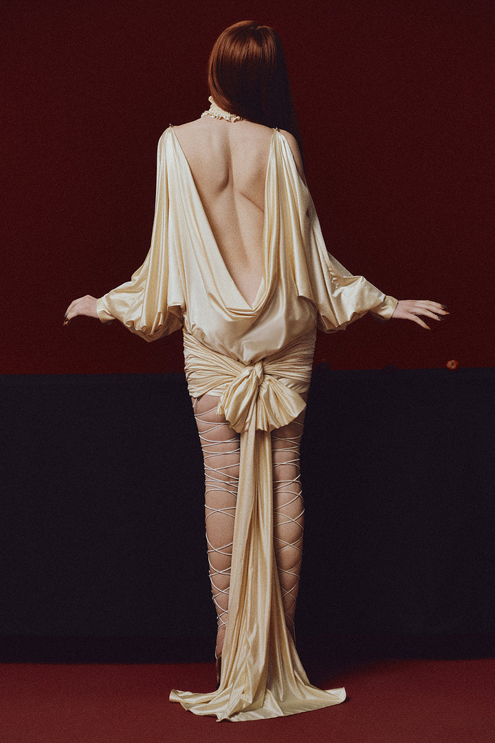 Portia Blouson Ruffle Mini Dress - MEAN BLVD