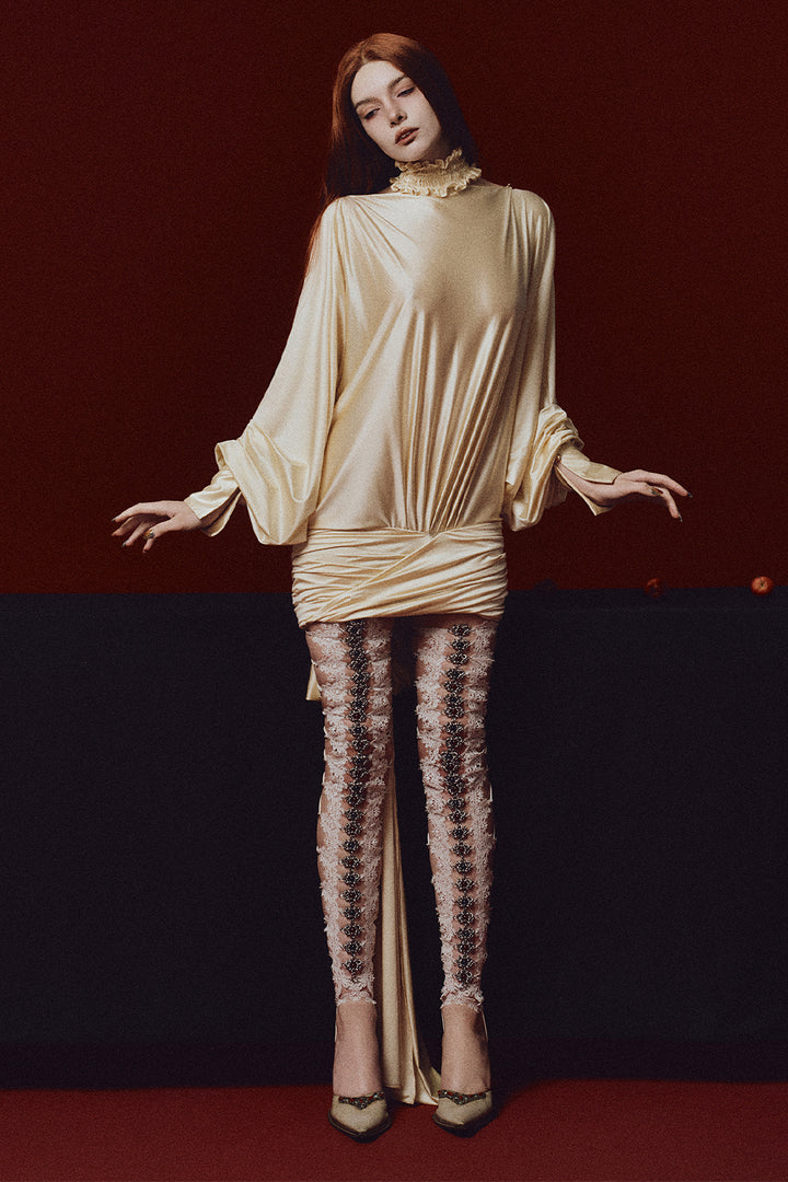 Portia Blouson Ruffle Mini Dress - MEAN BLVD