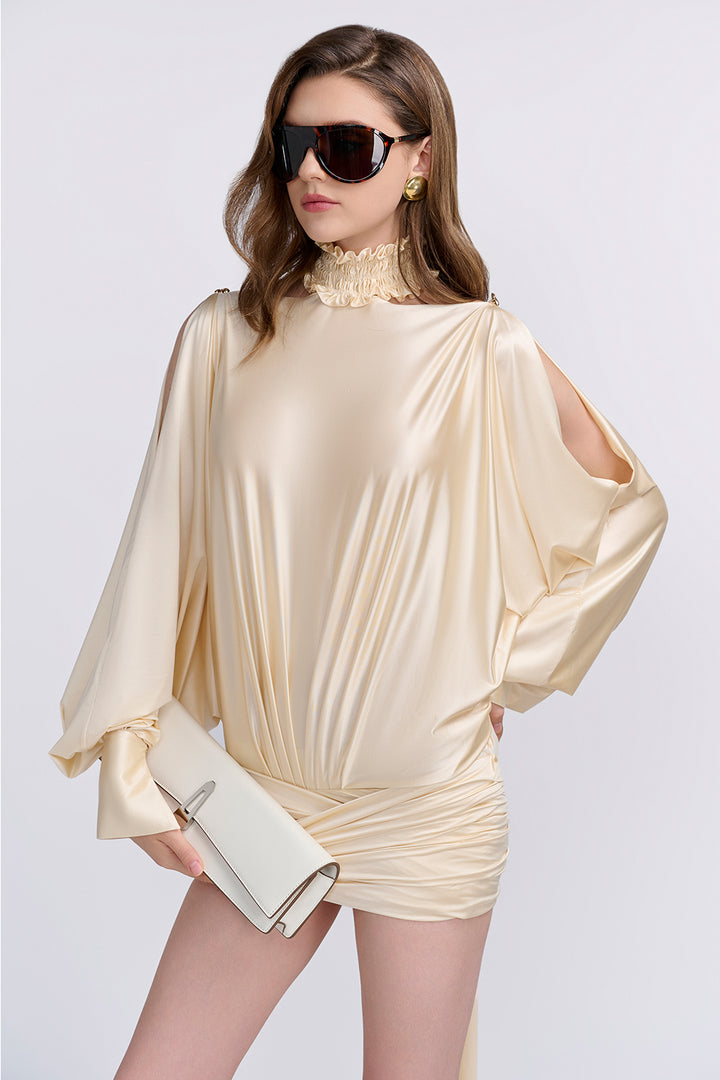 Portia Blouson Ruffle Mini Dress - MEAN BLVD