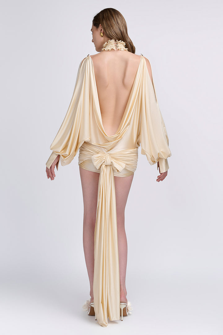 Portia Blouson Ruffle Mini Dress - MEAN BLVD