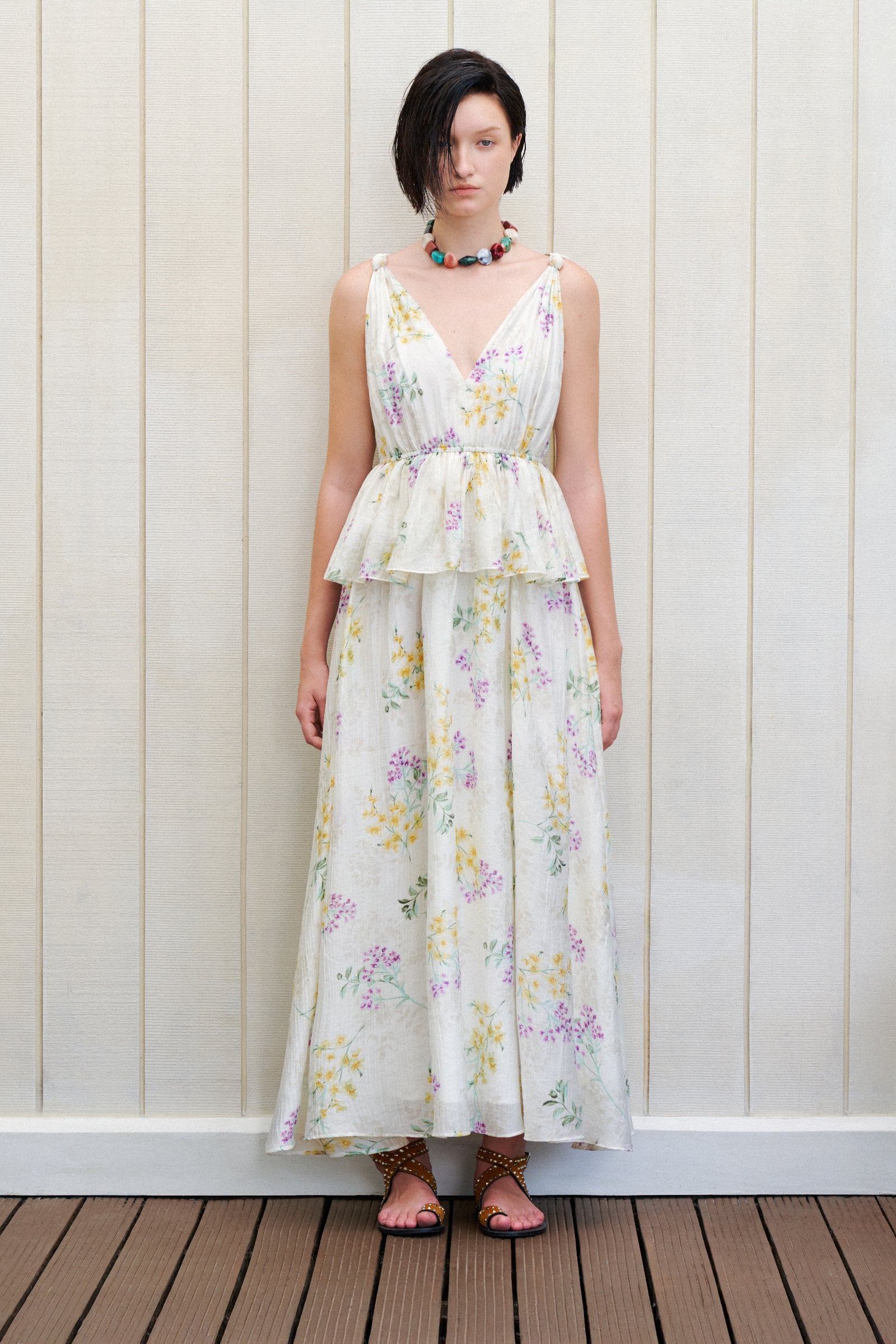 peplum maxi dress Aether Ivory Cream / S Leighera Women's Elegant Asymmetrical Where did you get Princess and the frog dress Color:SEASHORE BLUE