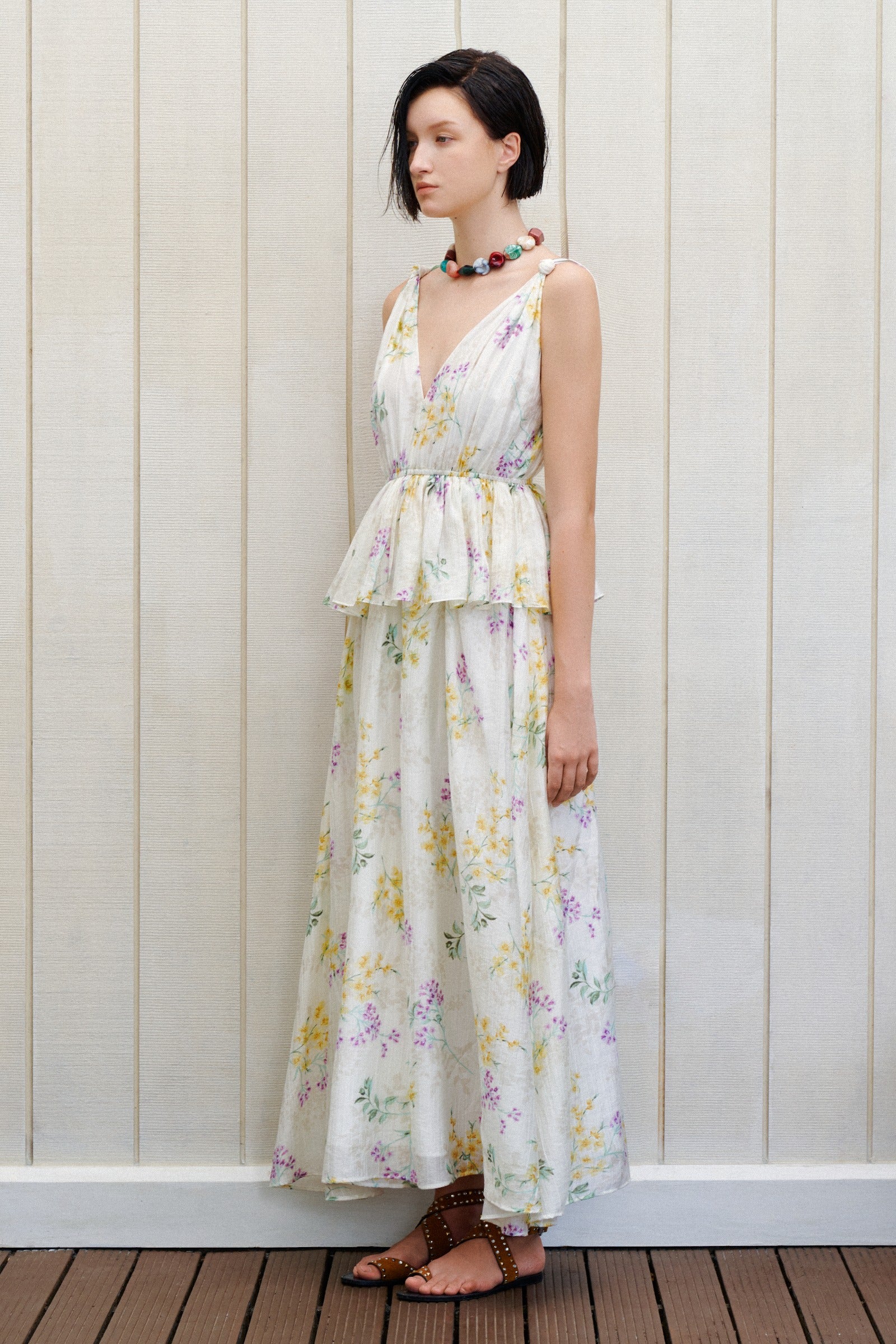 Aether Peplum Maxi Dress