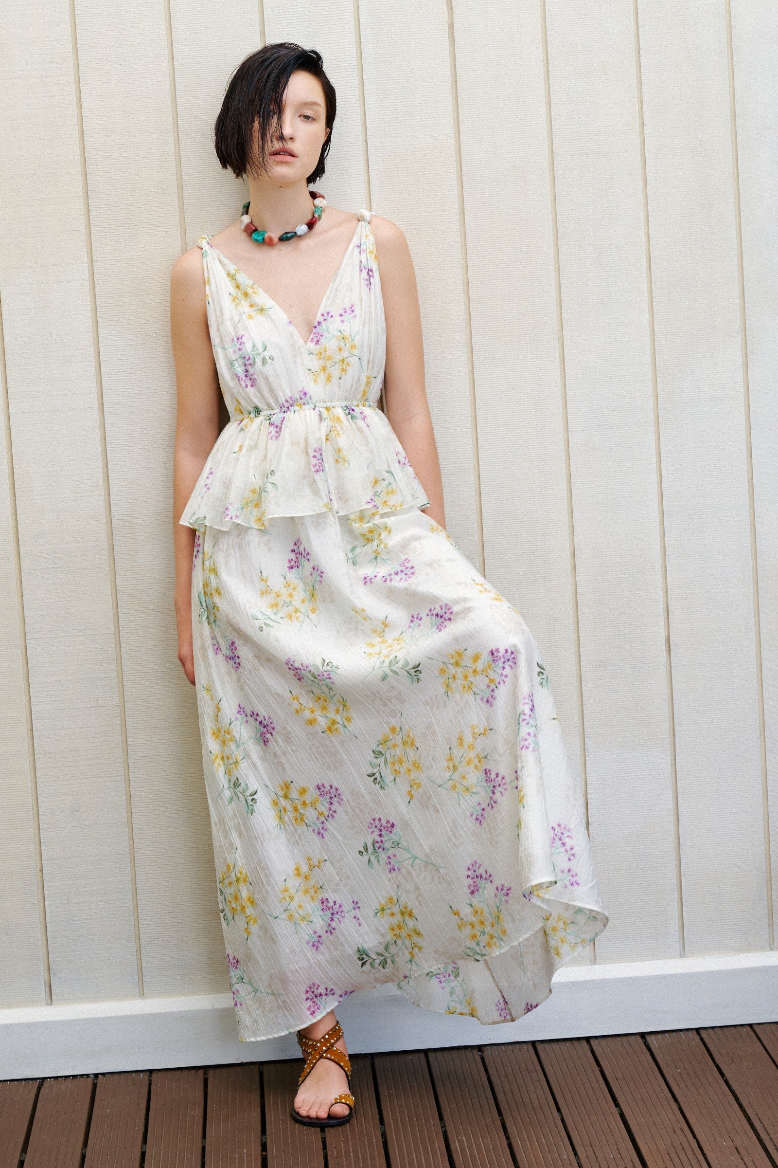 Aether Peplum Maxi Dress