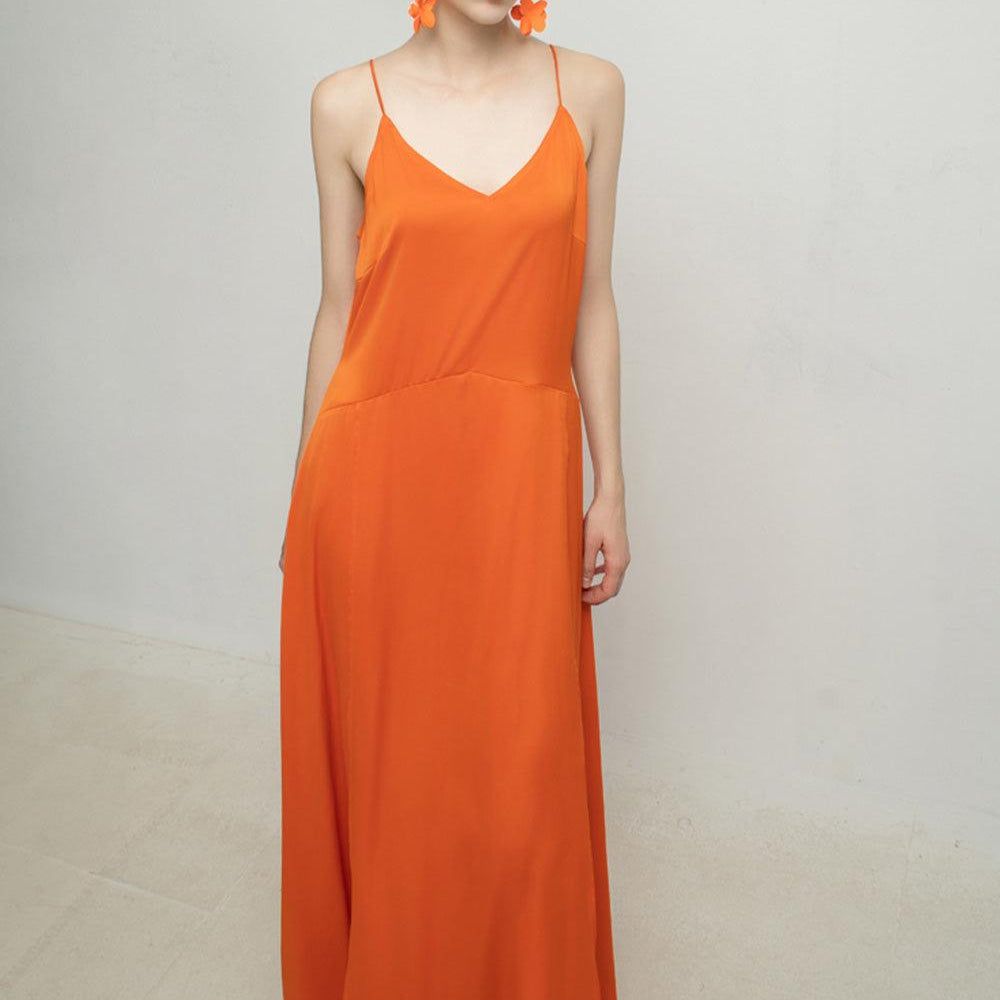 Belen A-line Side Slit Silk Set