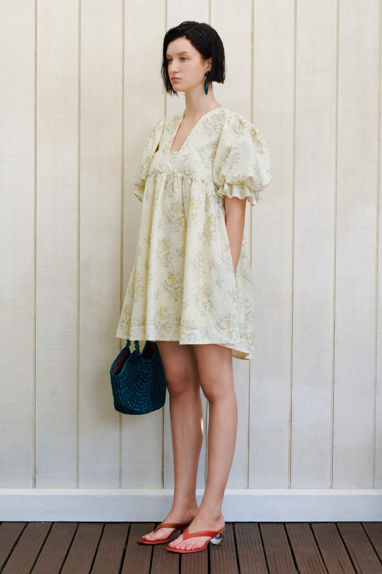 Solenne Puff Sleeve Mini Dress